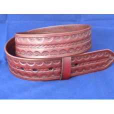 VGP Handmade Leather Belt Rope Weave and Half Star Border Design . Brown 35½"(90cm)